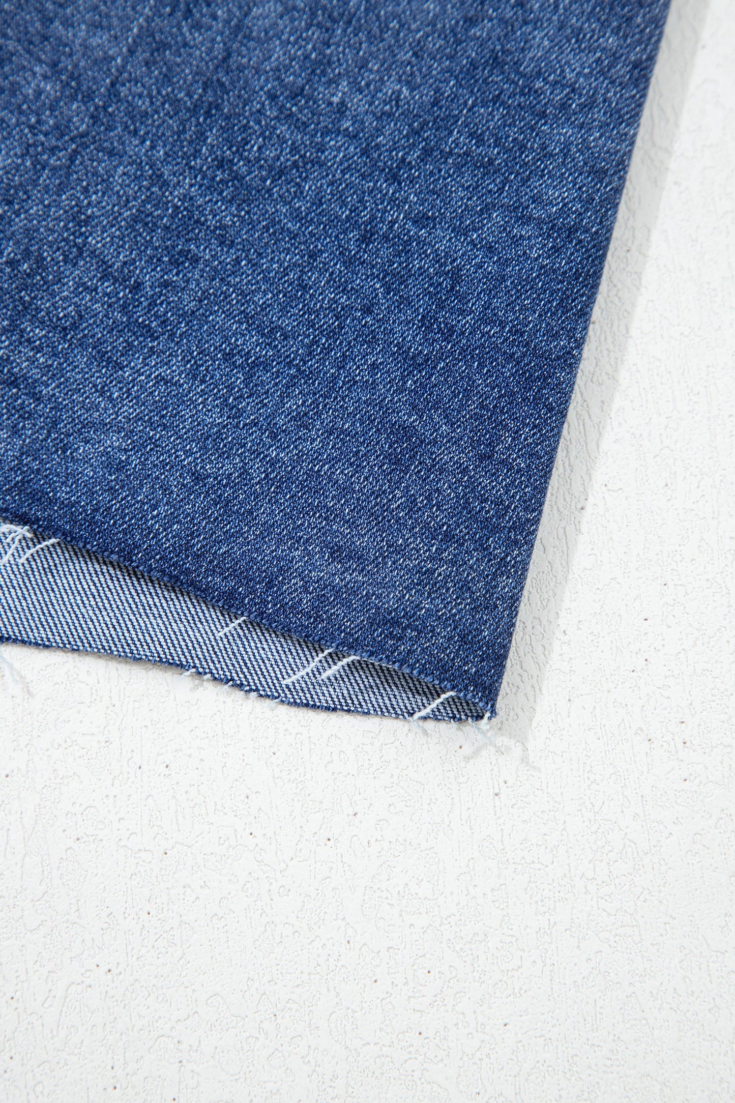 Denim Asymmetrical Distressed Midi Skirt