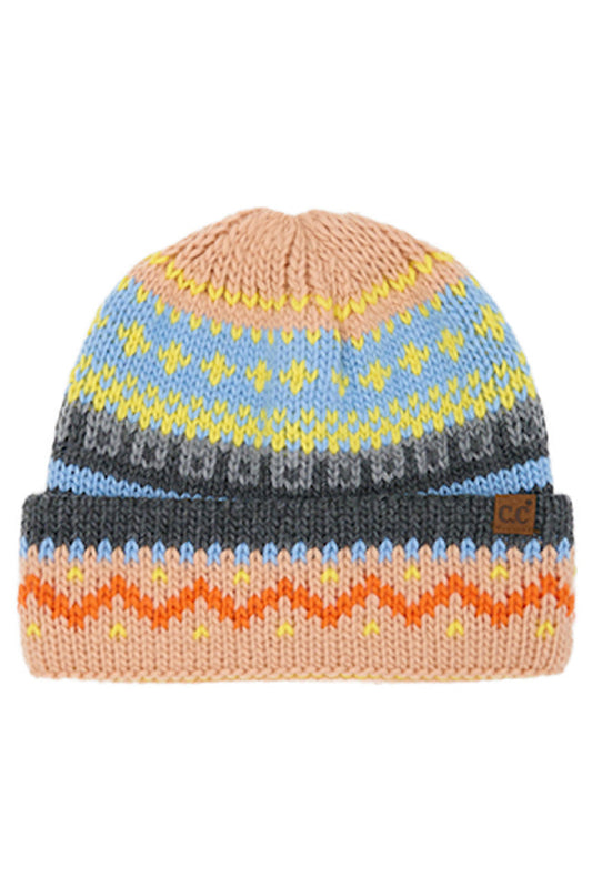 C.C Women's Colorful Pattern Fair Isle Beanie