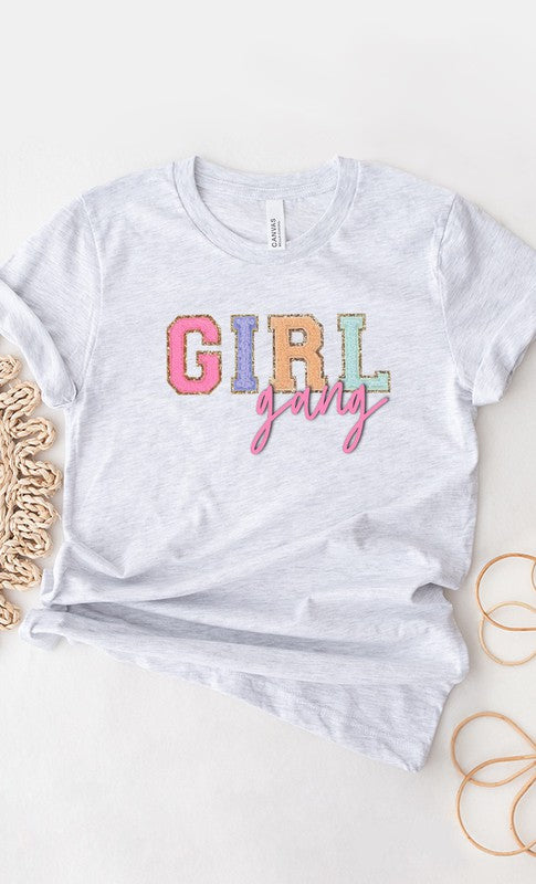 Girl Gang Faux Chenille Letters PLUS Graphic Tee