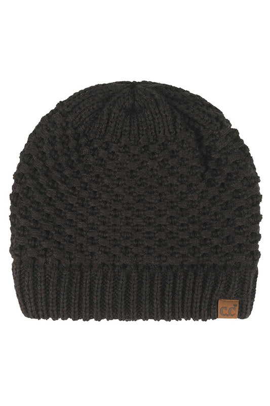 C.C Women's Cross Cell Stitch Knit Satin Lining Beanie