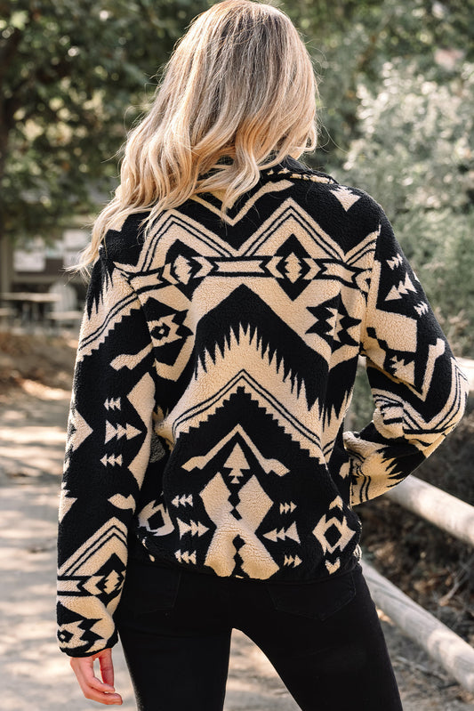 Clara Half Placket Plush Sweatshirt