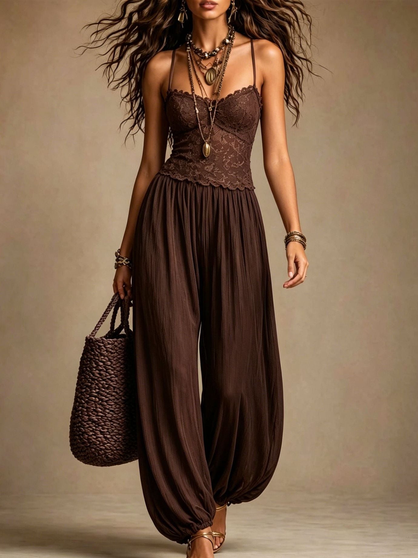 Women's Camisole Strap Loose Wide-Leg Jumpsuit | Casual Everyday Jumpsuit in 5 Colors