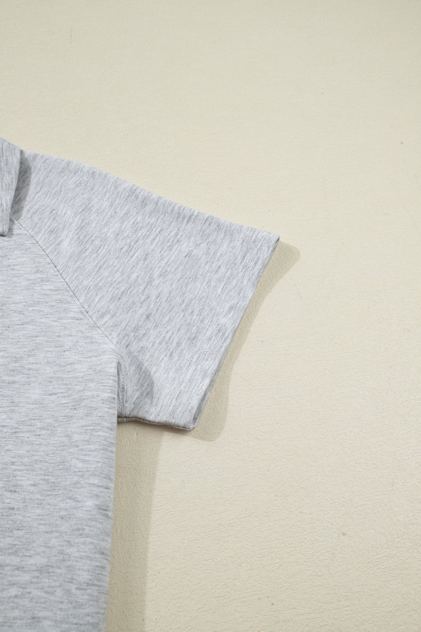 Collared V-Neck Tee & Drawstring Shorts Set