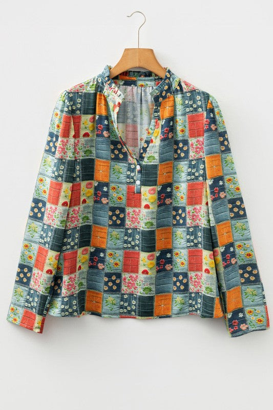 Sarajana Half Placket Collared Blouse boutique clothing for women