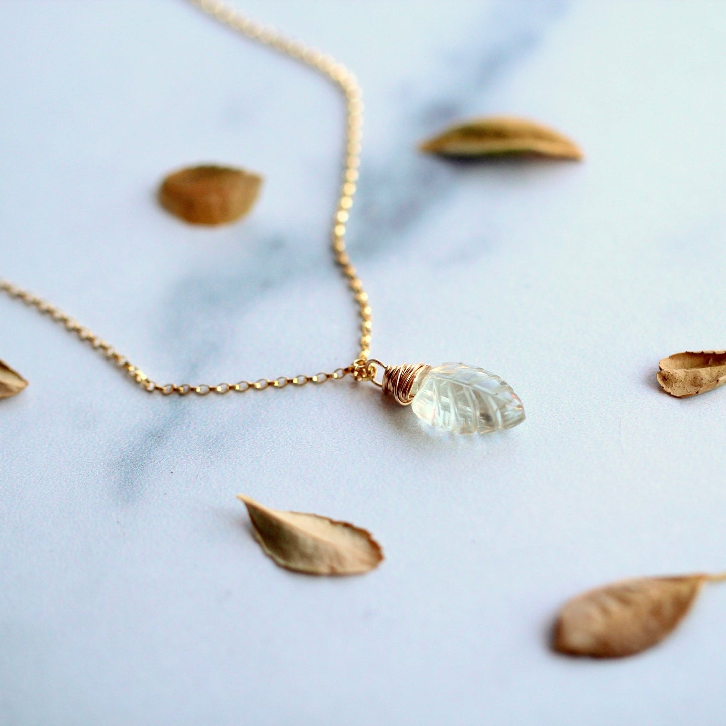 Palm Necklace - Prasiolite