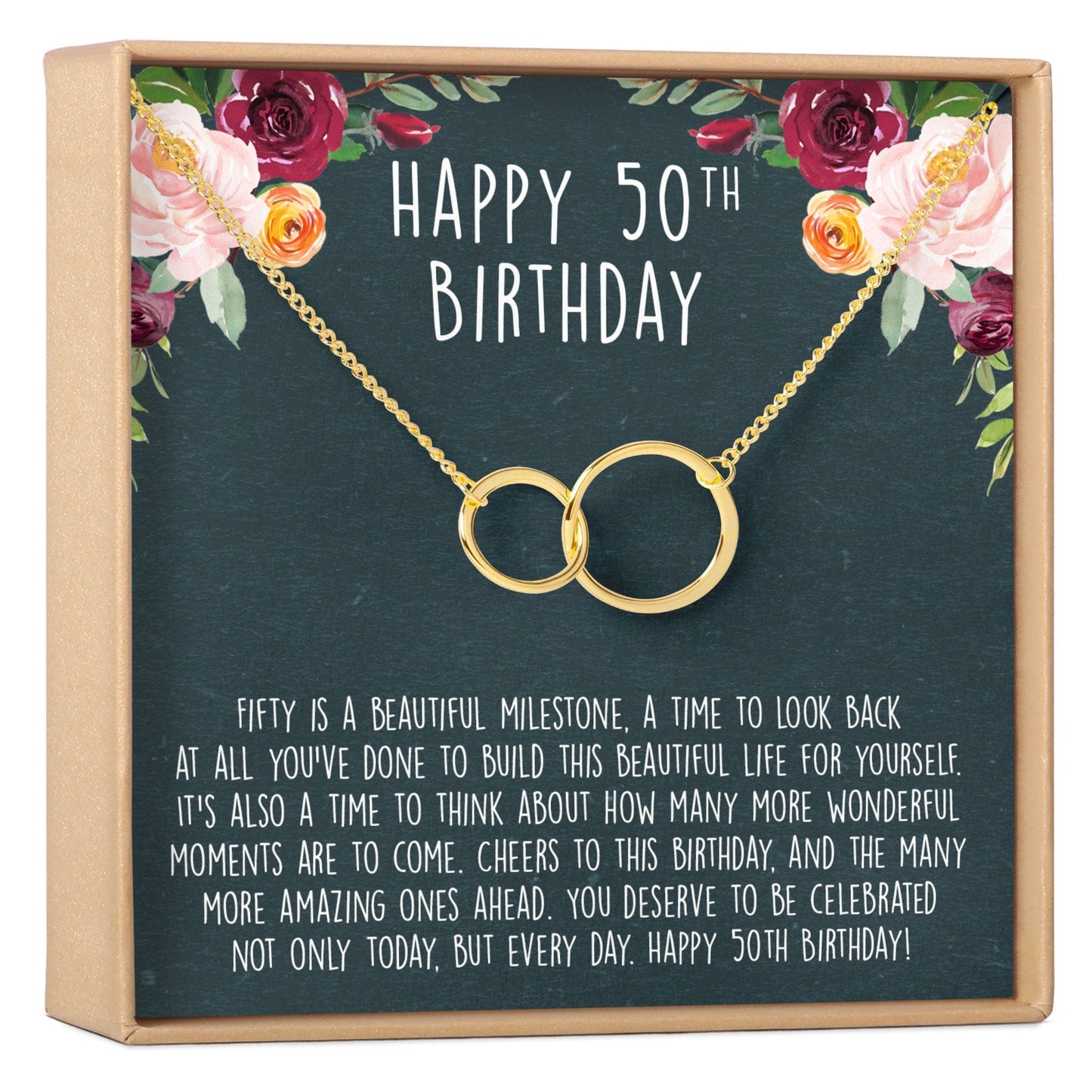 50th Birthday Necklace, Multiple Styles
