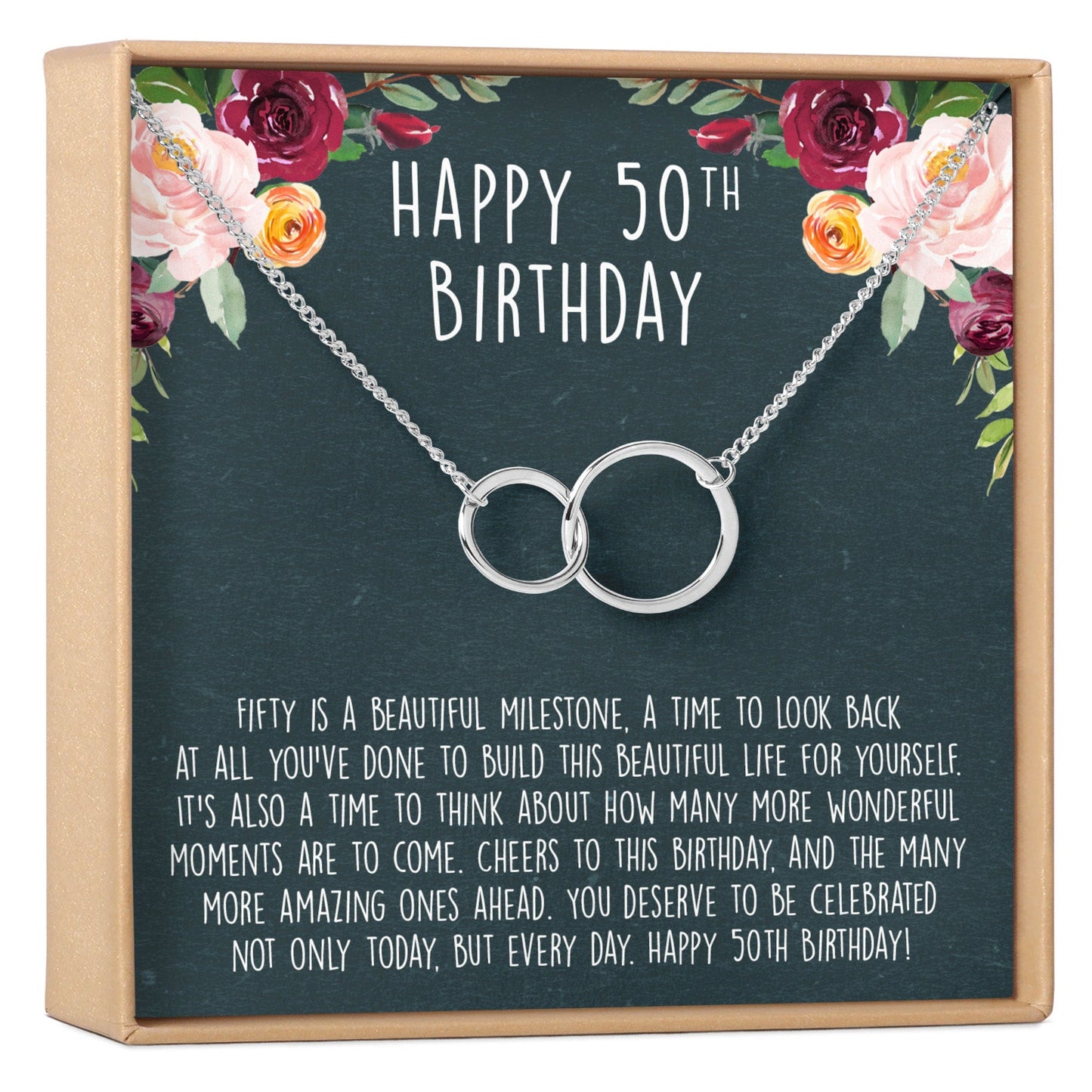 50th Birthday Necklace, Multiple Styles