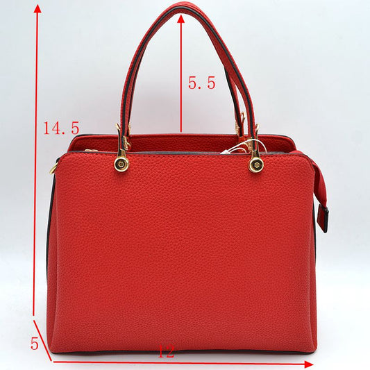 Structured Top Handle Handbag with Zipper Closures