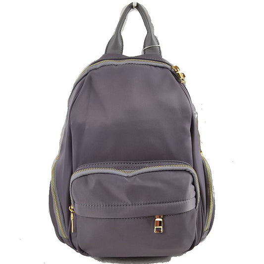 Multi-Pocket Casual Backpack with Metallic Zippers