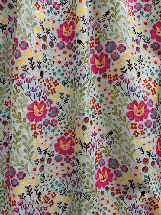 Floral Cats Fit & Flare Dress