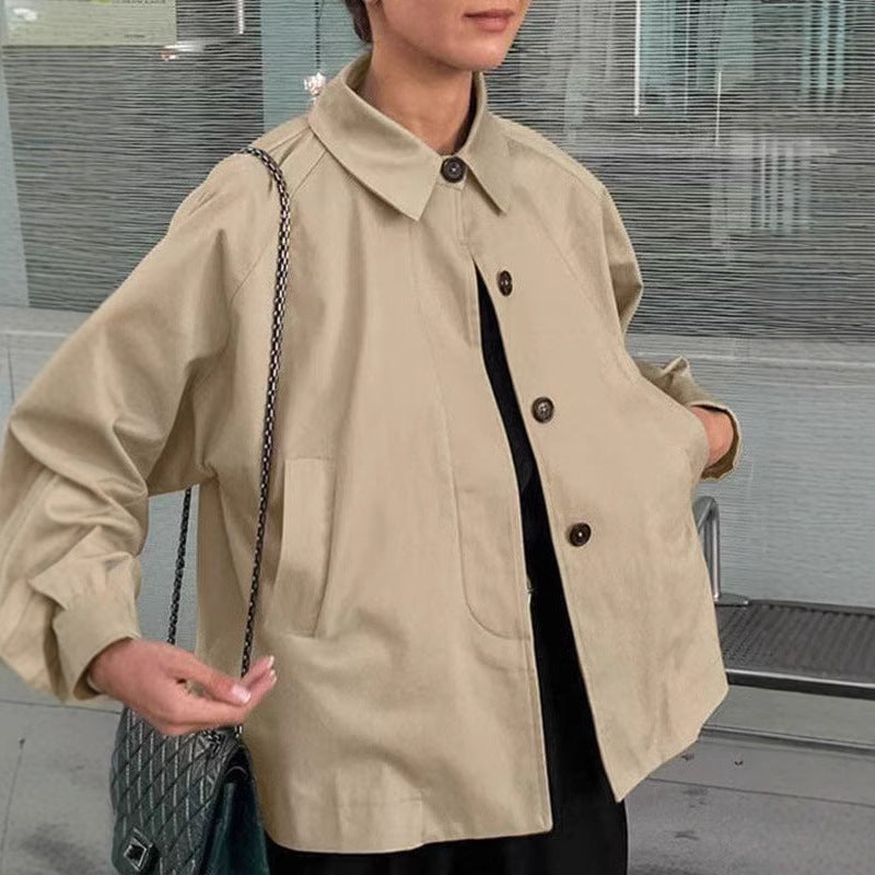 Women's French-Style Loose Mid-Length Trench Coat – Workwear Chic
