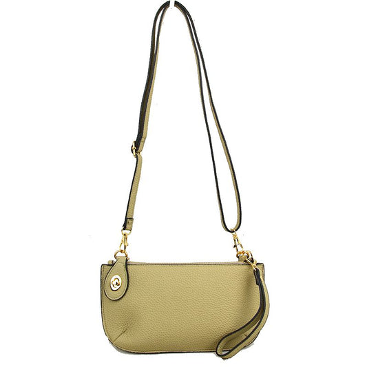 Pebbled Crossbody Clutch Bag with Removable Straps