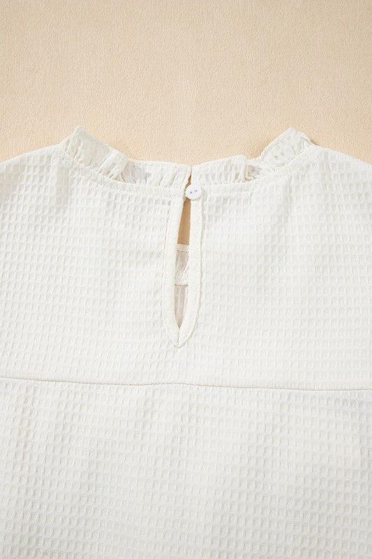 Ava Trim Waffle Knit Blouse