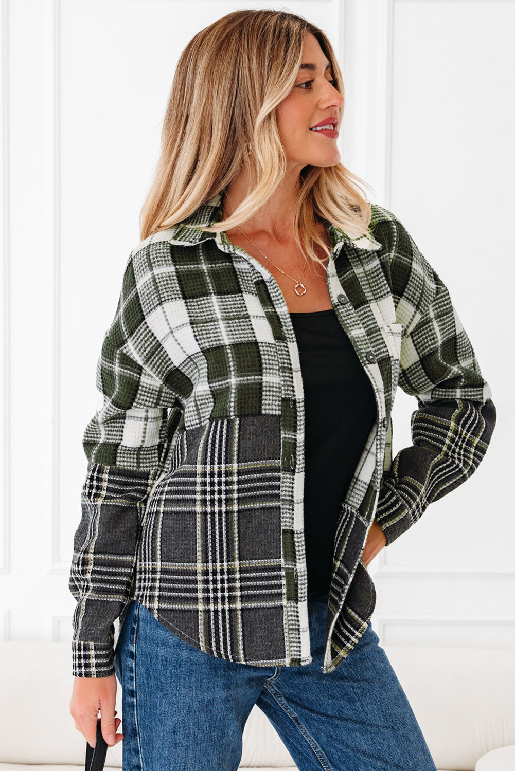 Scarlett Print Textured Knit Shacket
