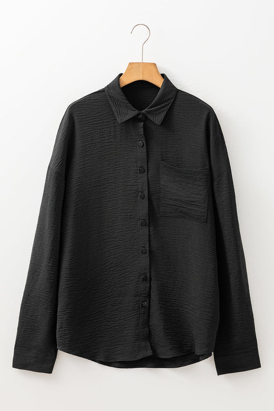 Patch Pocket Button Front Collared Shirt