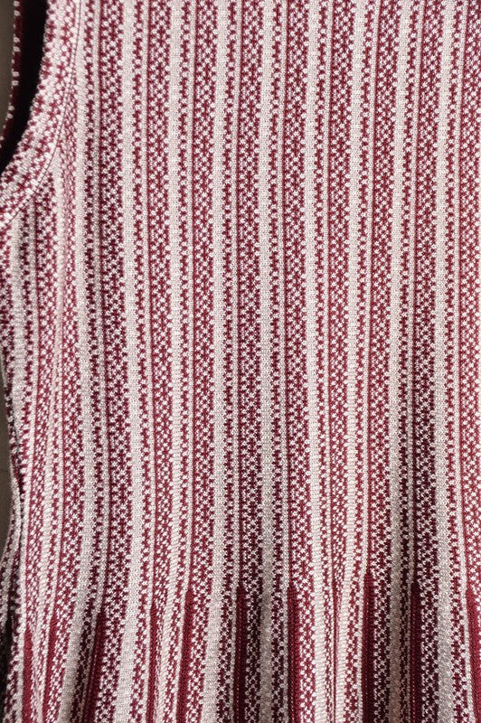 Flare Sleeveless Jacquard Sweater Knitted Dress