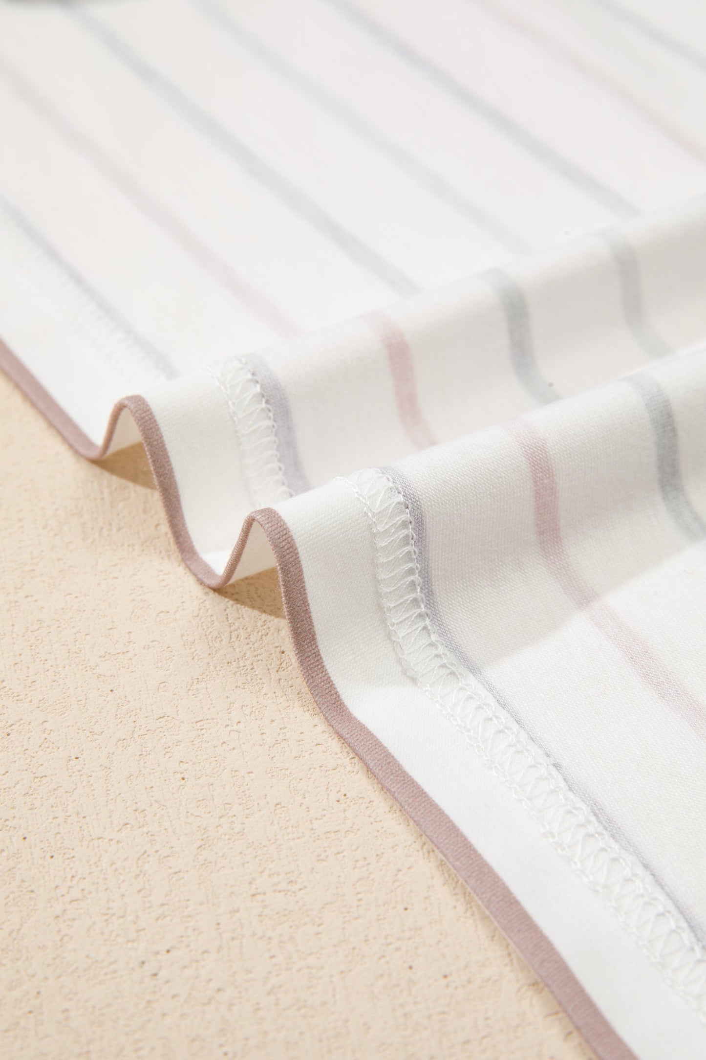 Plus Size Stripe V-Neck Short Sleeve Tee