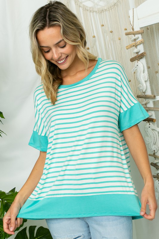 STRIPE MIXED HIGH LOW TOP