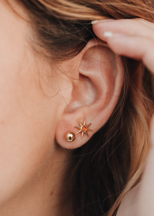 18K Gold Vermeil + Baltic Sea Amber || Sunshine Earrings