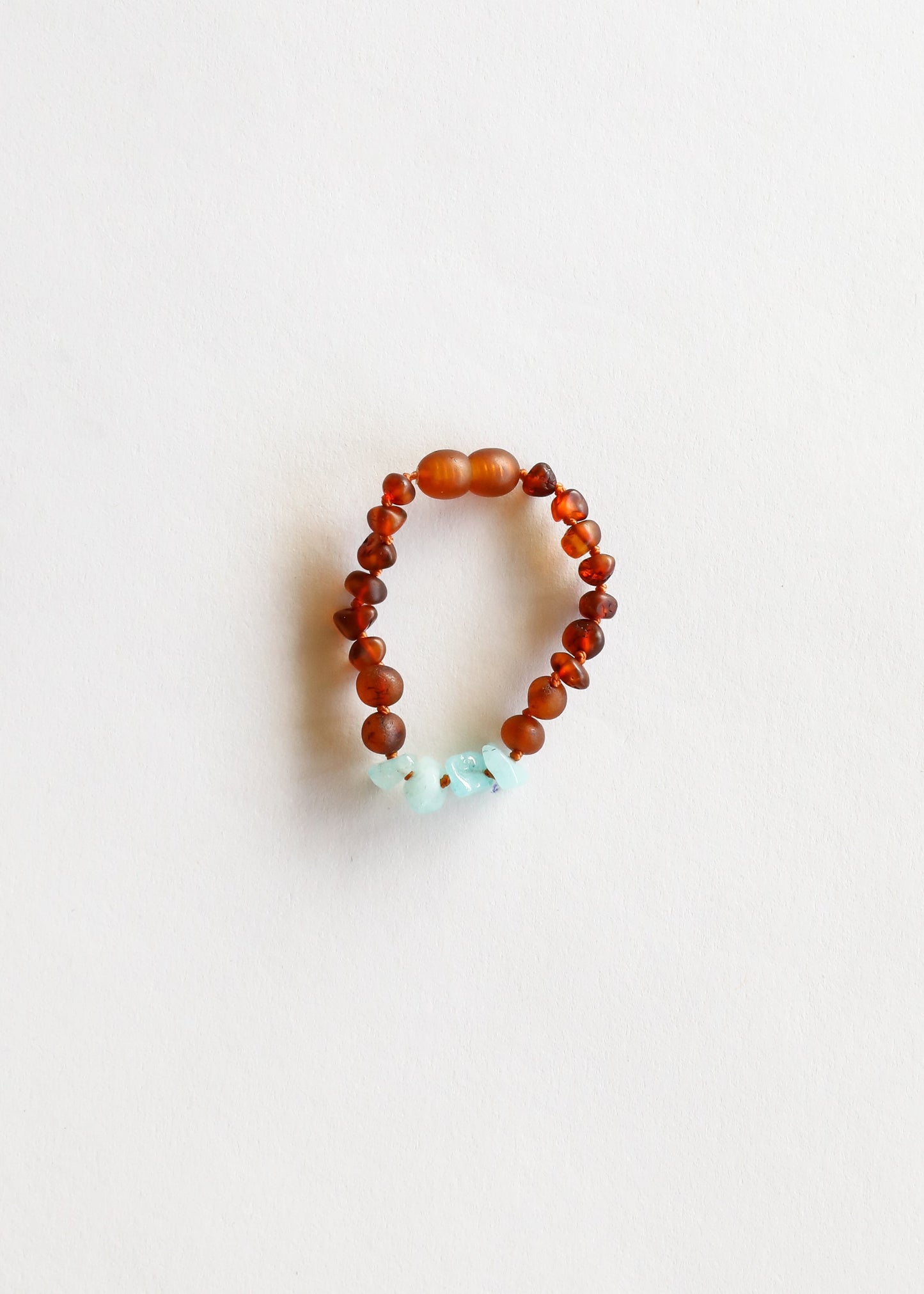 Raw Cognac Baltic Amber + Raw Aquamarine  || Anklet or Bracelet