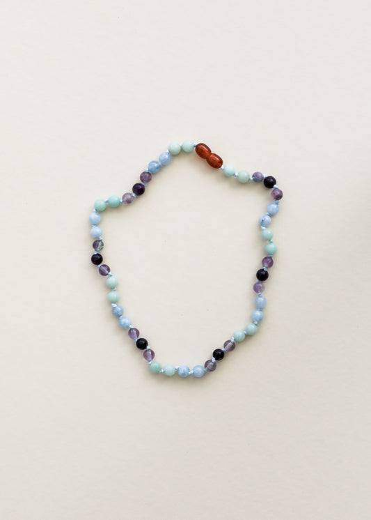 Amazonite + Amethyst + Aquamarine || Gemstone Necklace