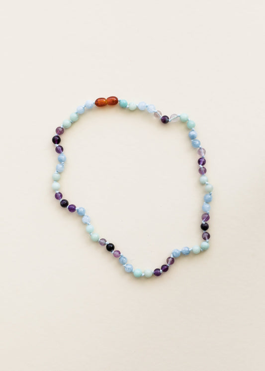 Amazonite + Amethyst + Aquamarine || Gemstone Necklace