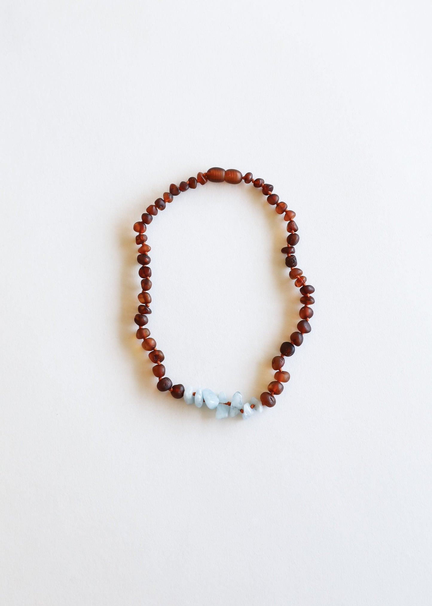 Raw Cognac Baltic Amber + Raw Aquamarine  || Necklace Set
