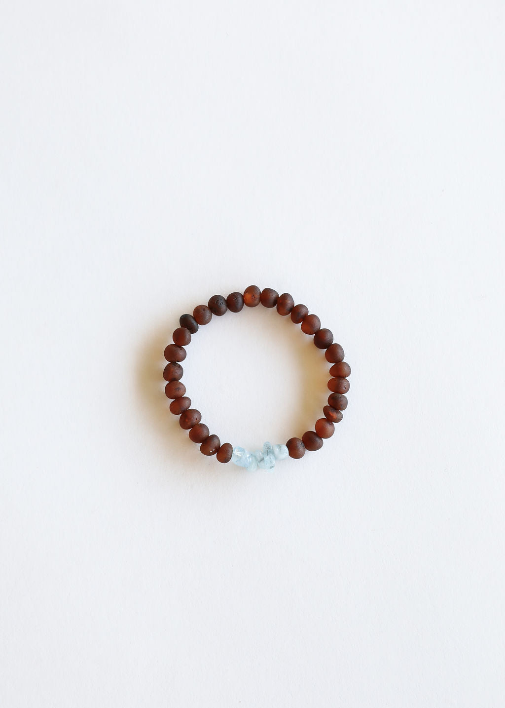 Raw Cognac Baltic Amber + Raw Aquamarine || Adult Bracelet