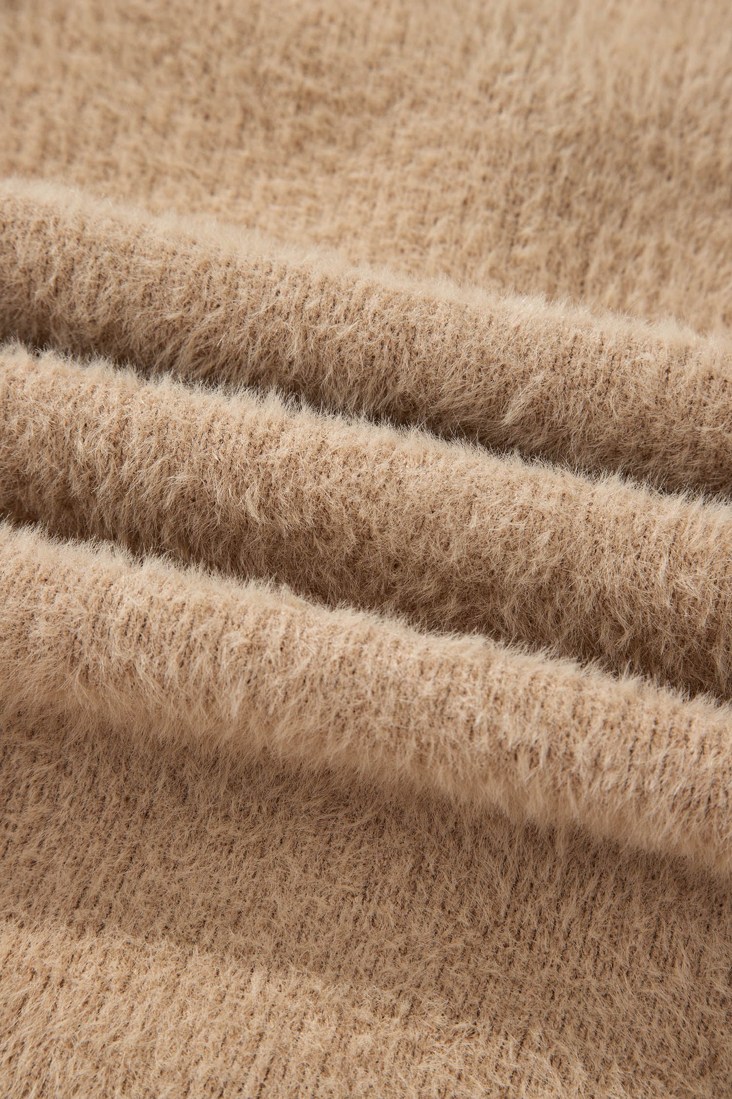 Solid Fuzzy Button-Front Cardigan