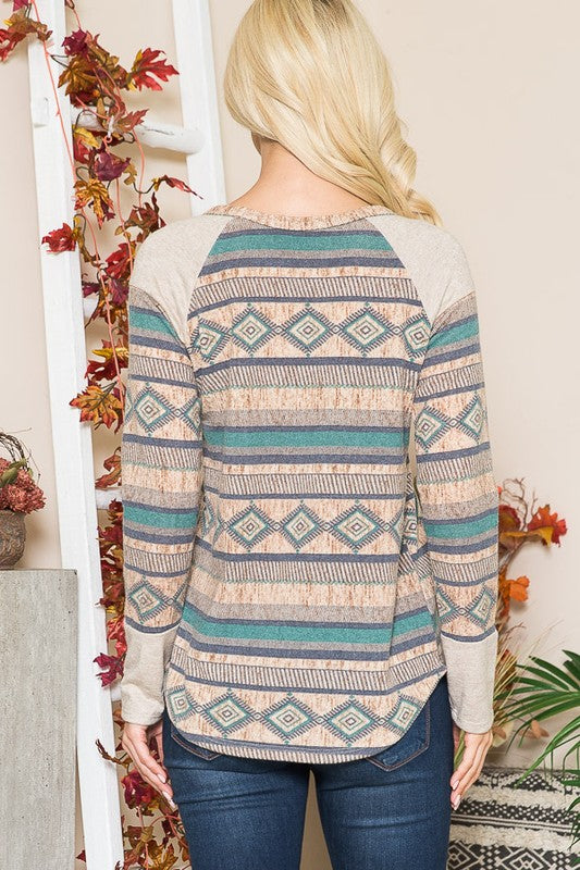 Tribal Print  Sweater Knit