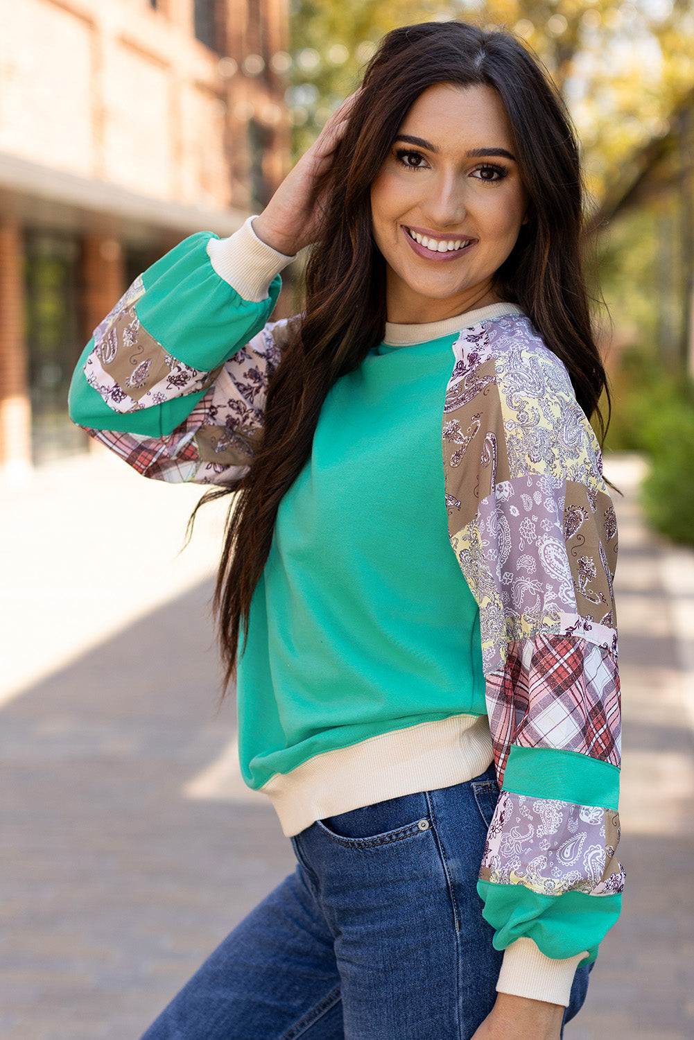 Maeve Sleeve Raglan top Long Sleeve Top