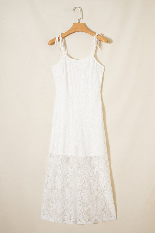 Maxine Lace Overlay Long Dress