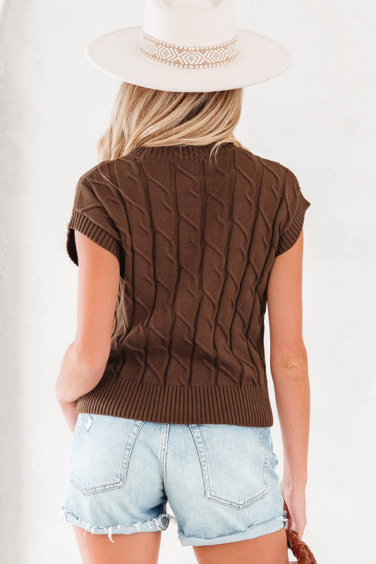 Lyrajira Texture Short Sleeve Sweater