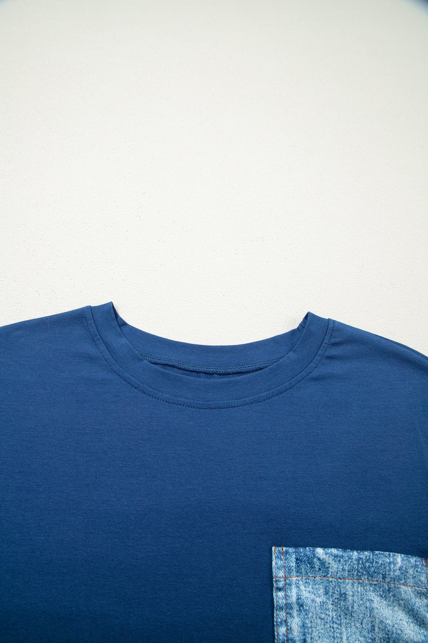 Colorblock Chest Pocket Patch Short Sleeve Top