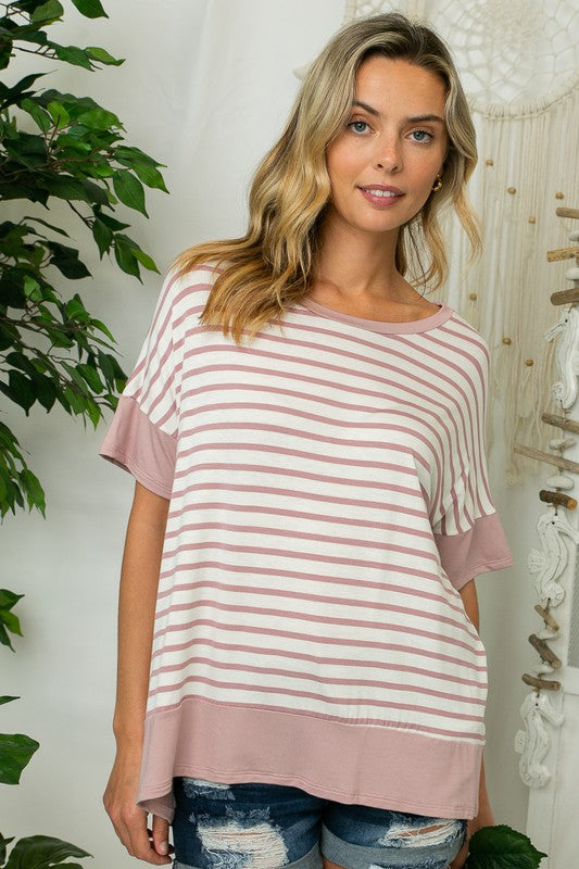 STRIPE MIXED HIGH LOW TOP