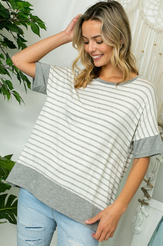 STRIPE MIXED HIGH LOW TOP