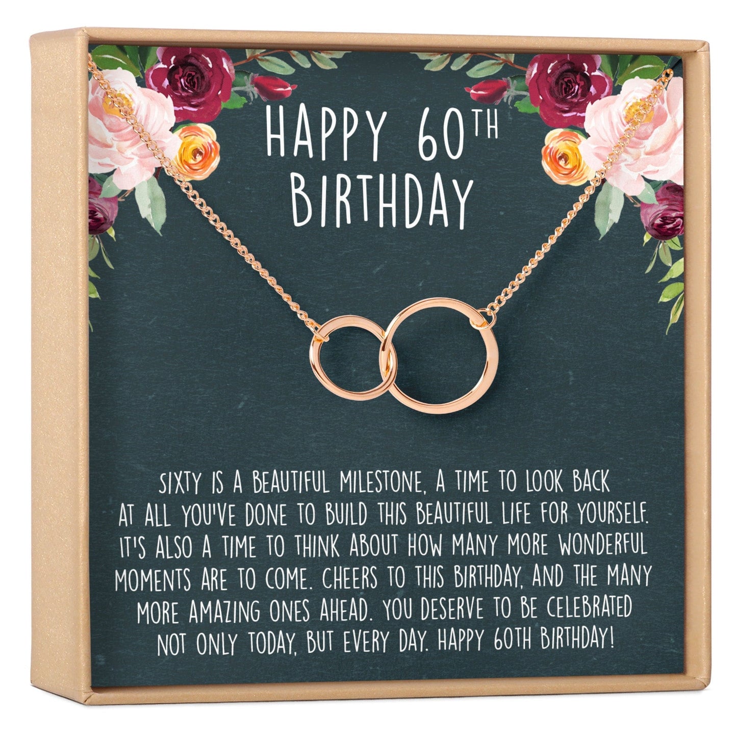 60th Birthday Necklace, Multiple Styles