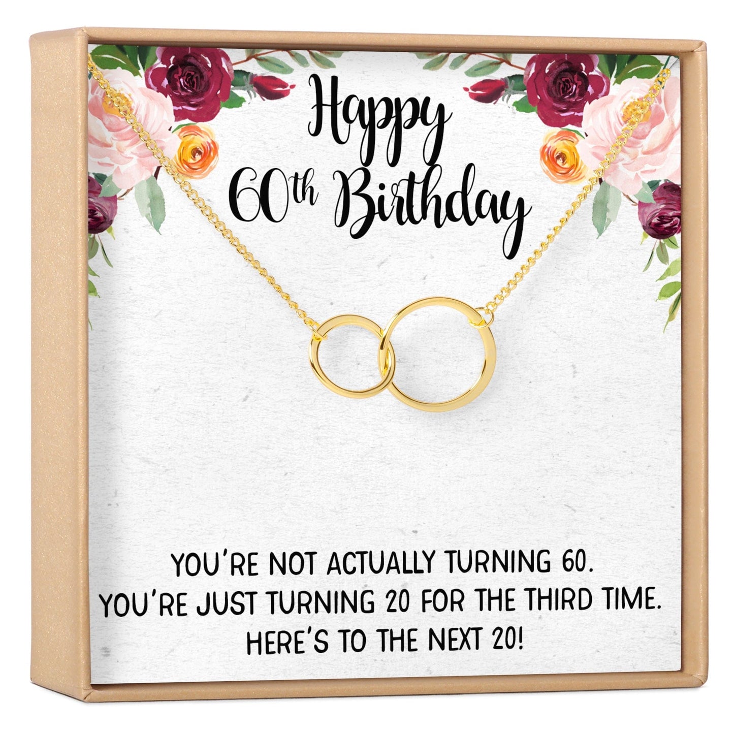 60th Birthday Necklace, Multiple Styles