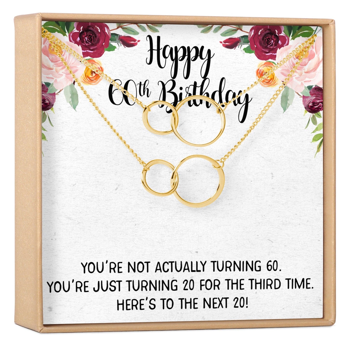 60th Birthday Necklace, Multiple Styles