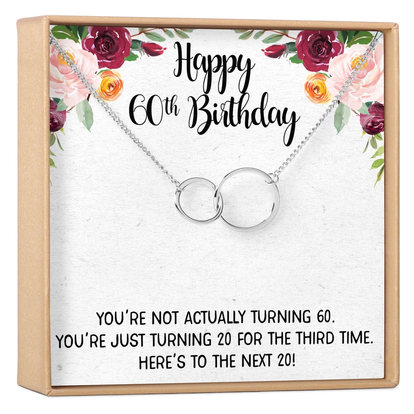 60th Birthday Necklace, Multiple Styles