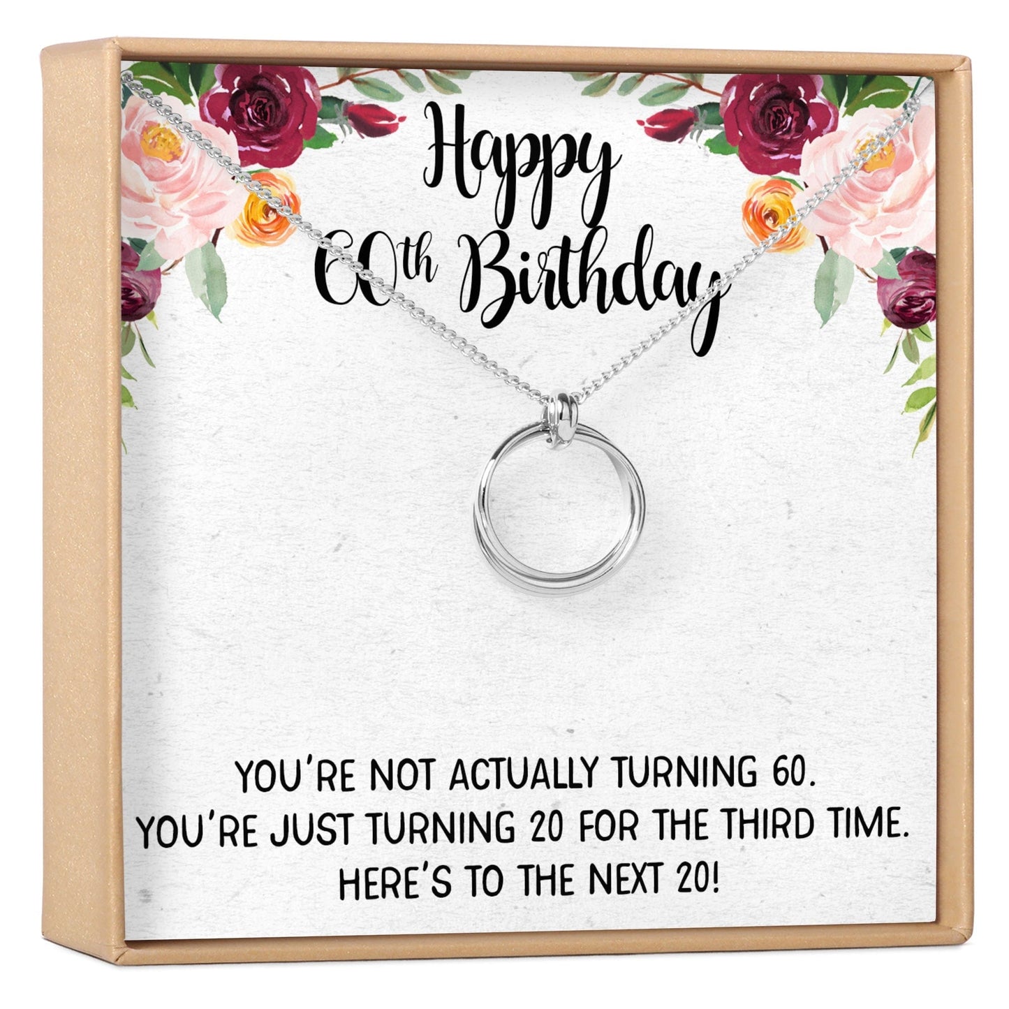 60th Birthday Necklace, Multiple Styles