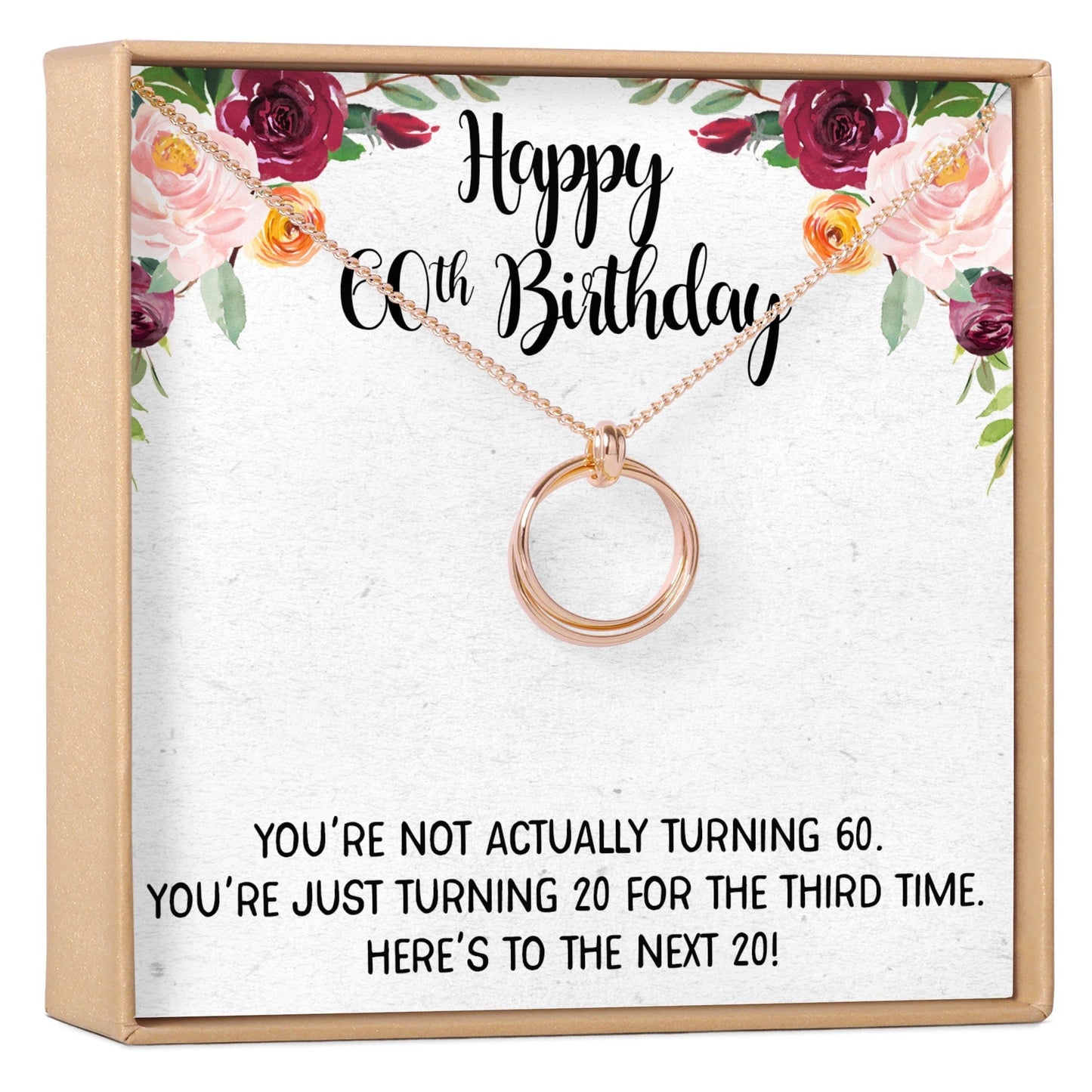 60th Birthday Necklace, Multiple Styles