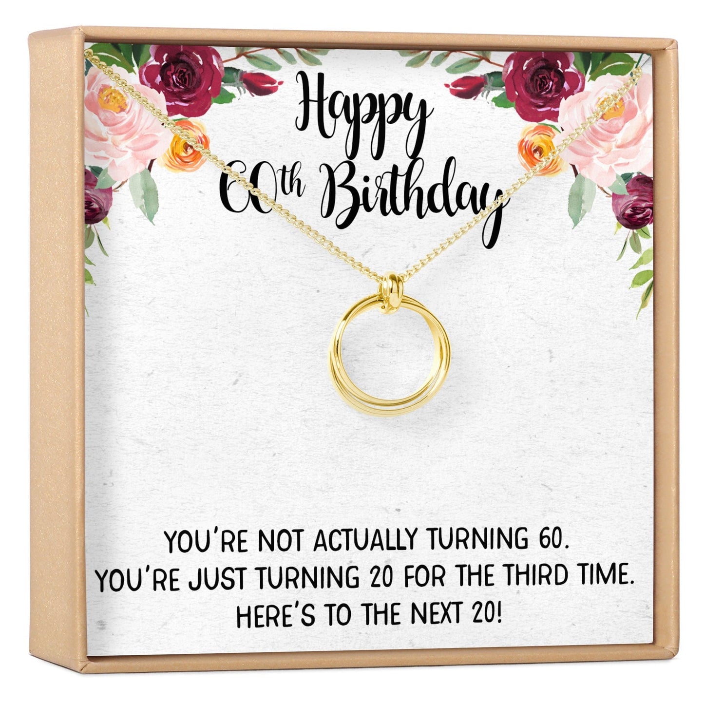60th Birthday Necklace, Multiple Styles