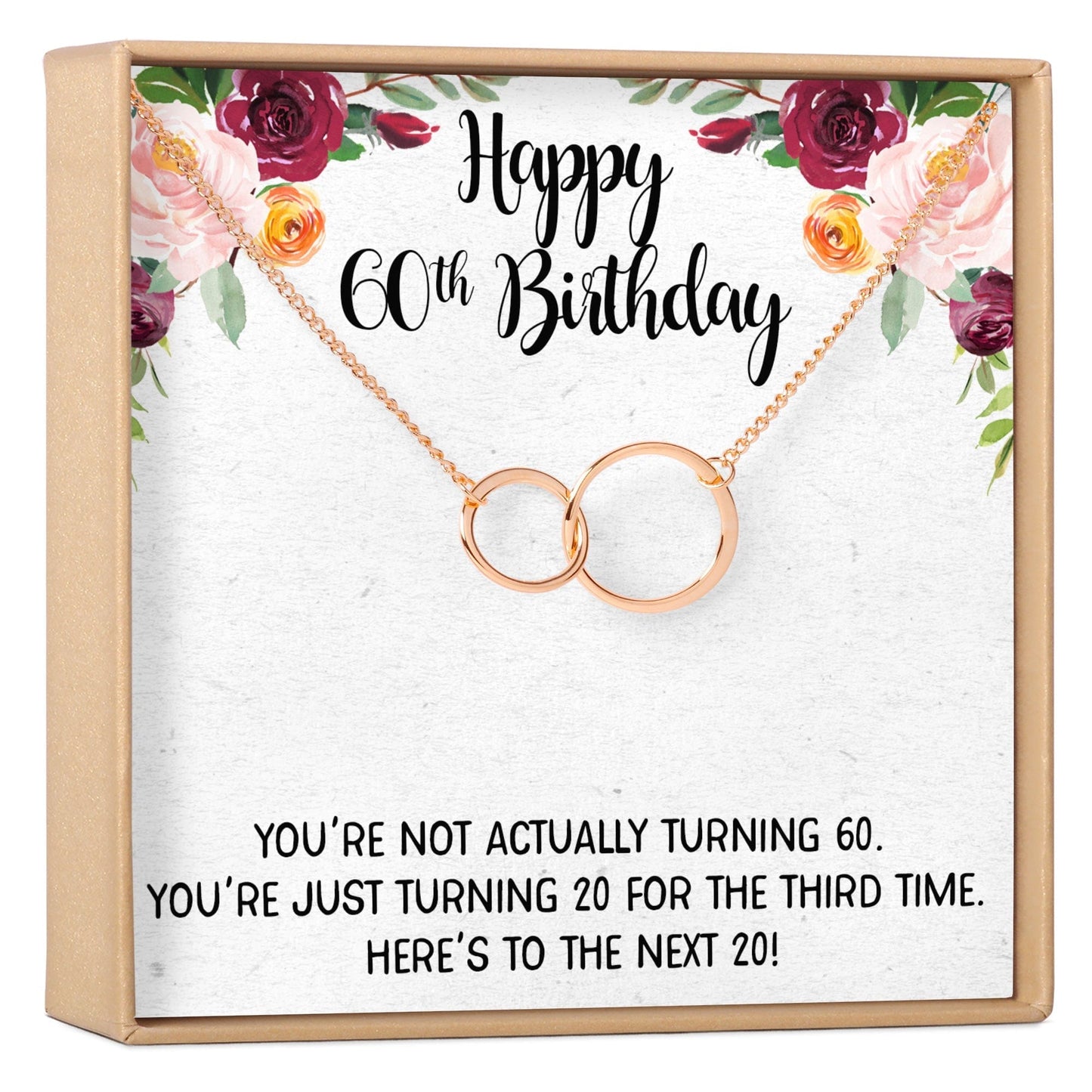 60th Birthday Necklace, Multiple Styles