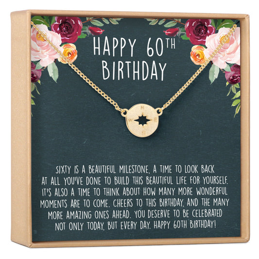 60th Birthday Necklace, Multiple Styles
