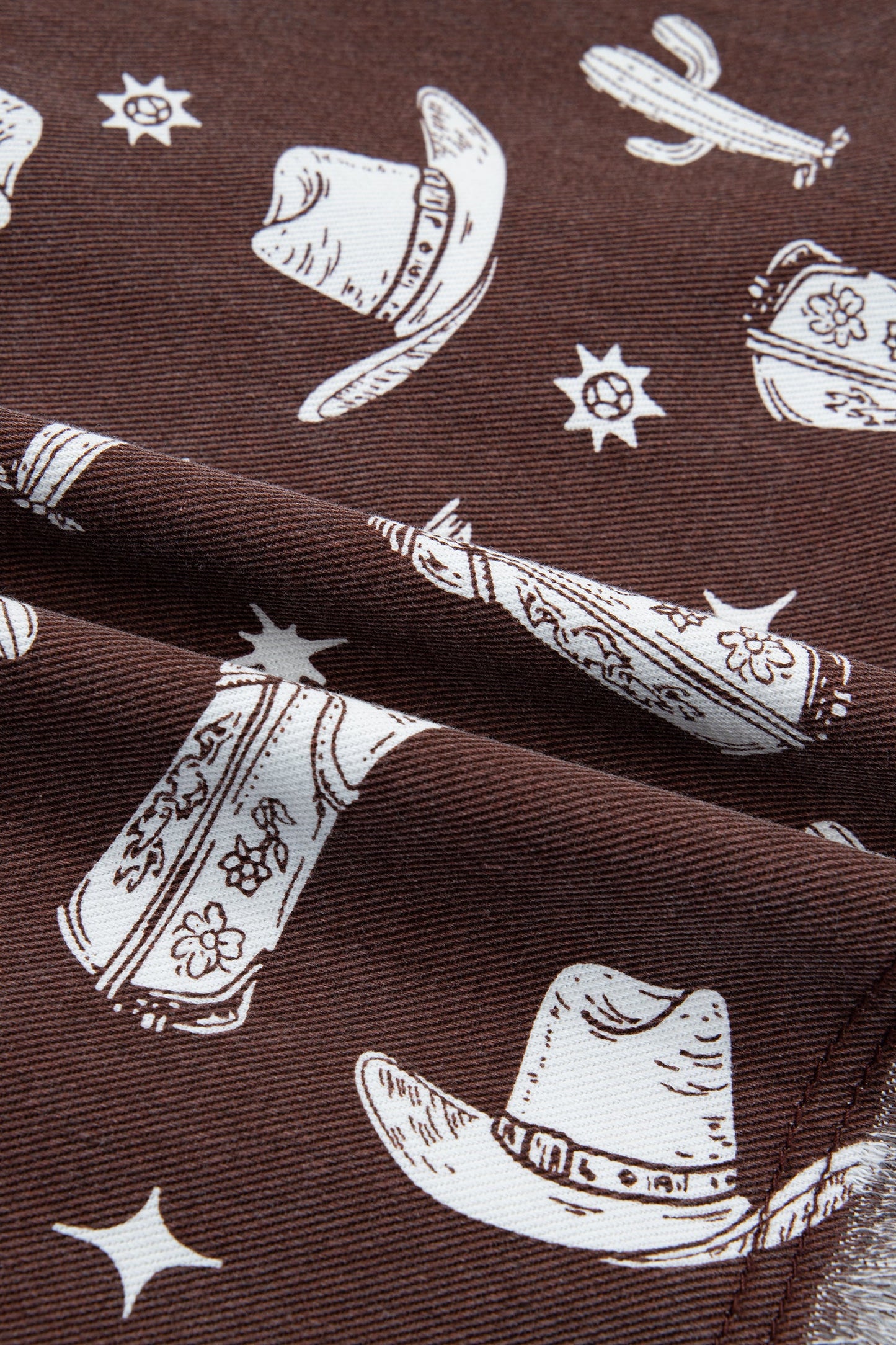 Western Cowgirl Cactus Raw Edge Denim Dress