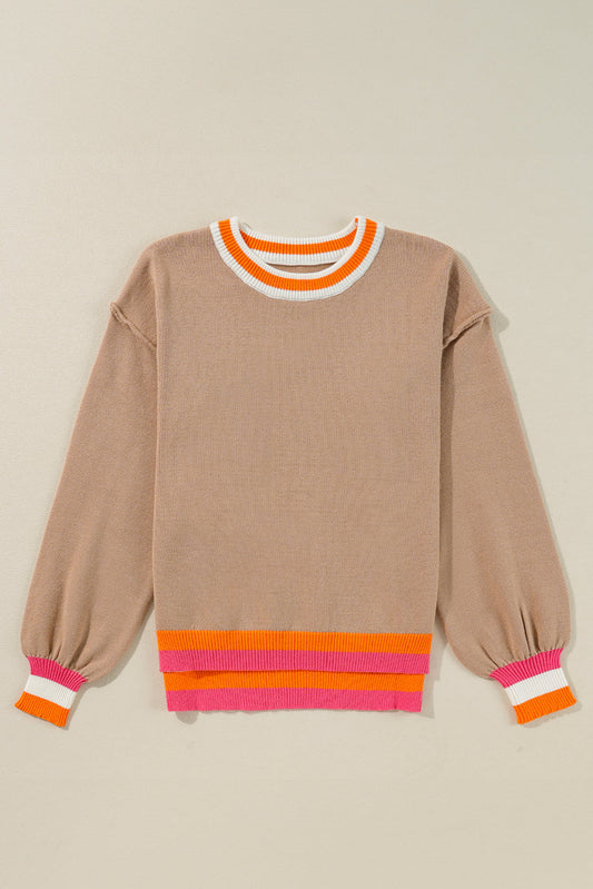 Sofia Trim Drop Shoulder Sweater