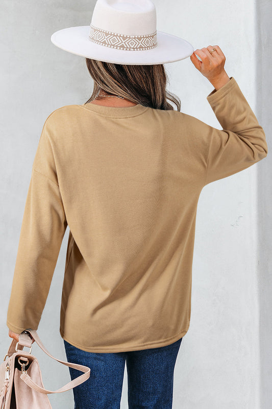 Macy Drawstring Hemline Oversize Long Sleeve Top
