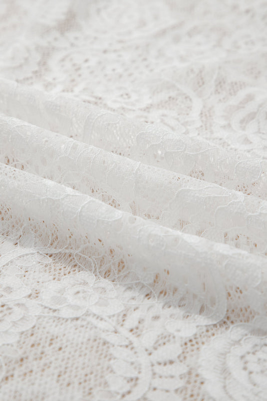 Floral Lace Tie Spaghetti Straps Maxi Dress