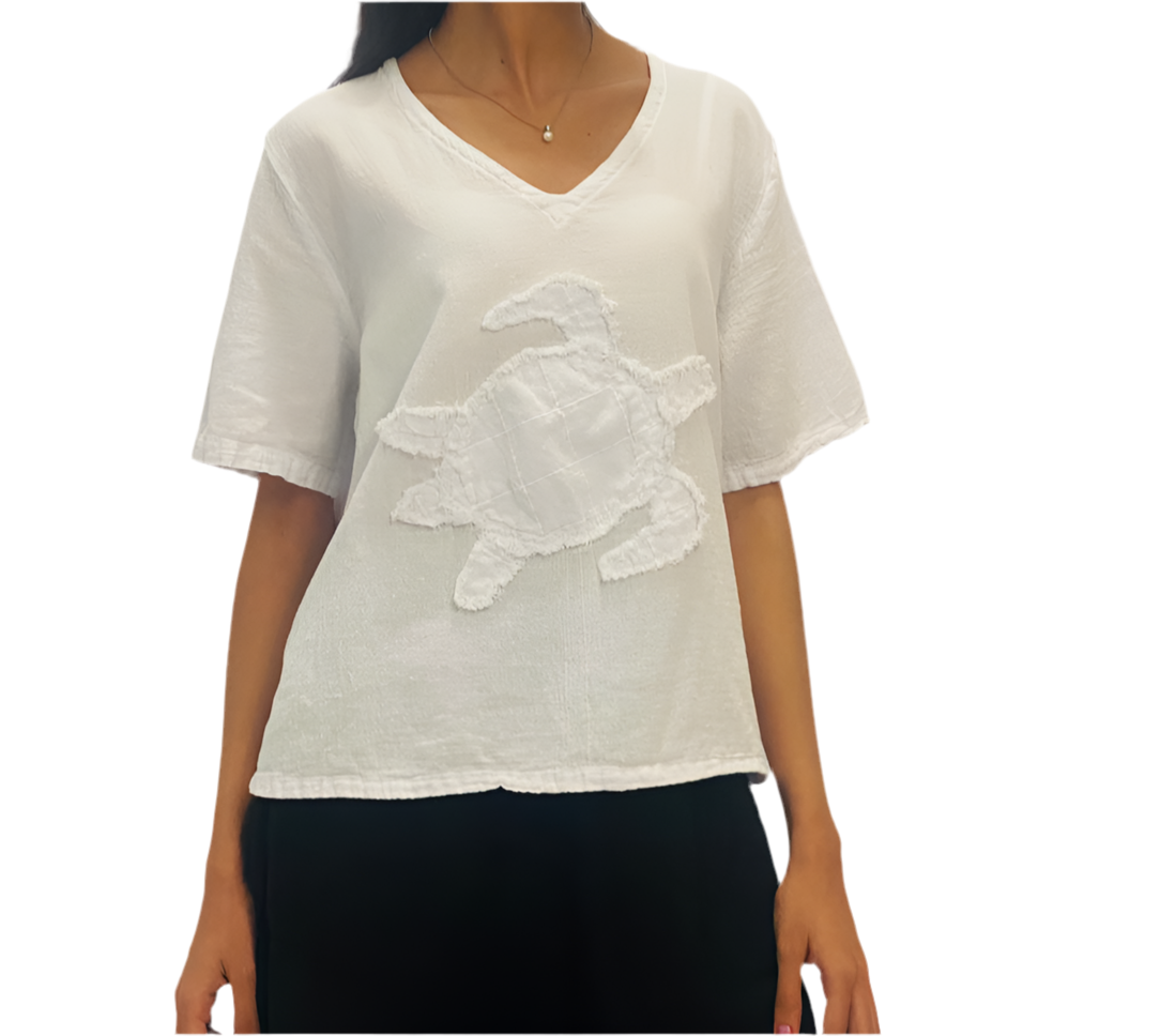 Women's 100% Cotton Gauze Turtle Top